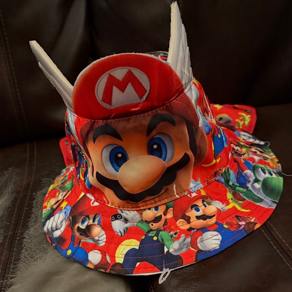 Super Mario Themed Bucket Hat youth kids Nintendo were collectible